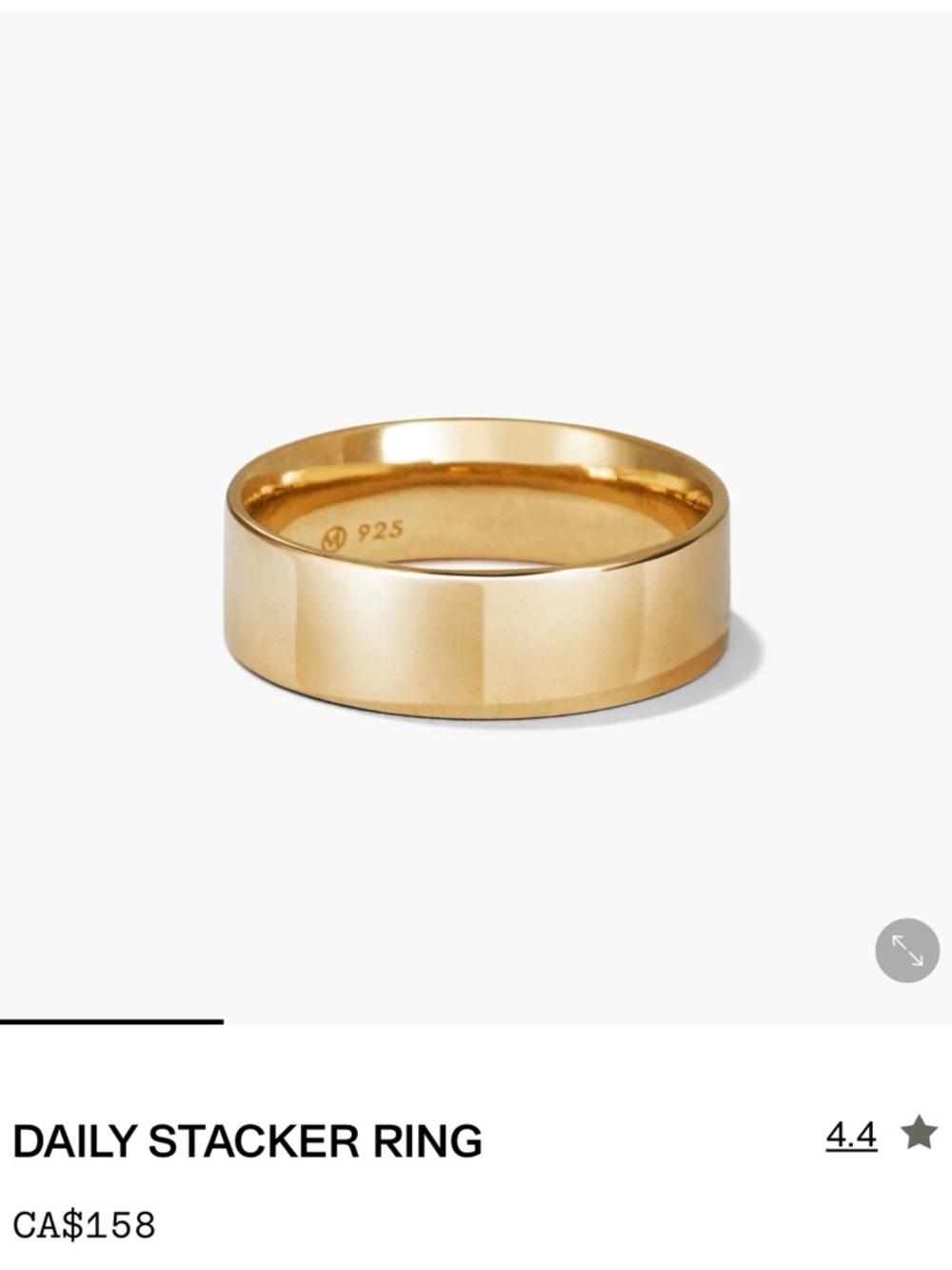 Mejuri Polished Gold Cigar Band Ring